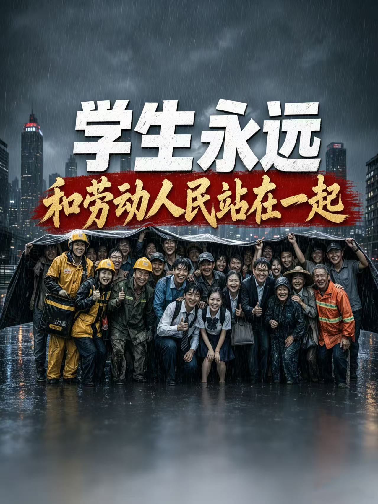 学生永远和劳动人民站在一起